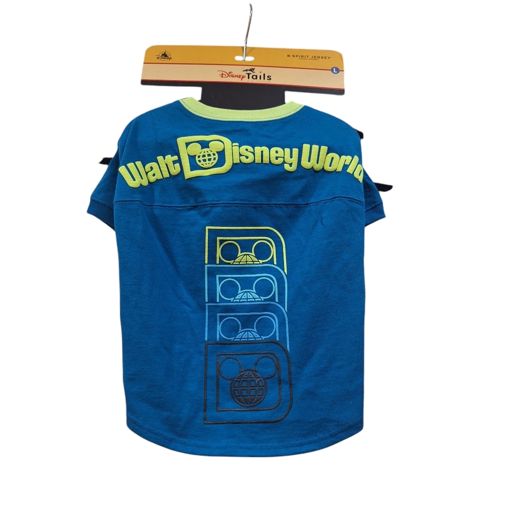 Disney Parks Pets Walt Disney World Blue Green Dog Spirit Jersey Size Large NEW